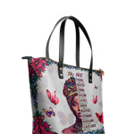 "Imani" Dove White Leather Tote Bag