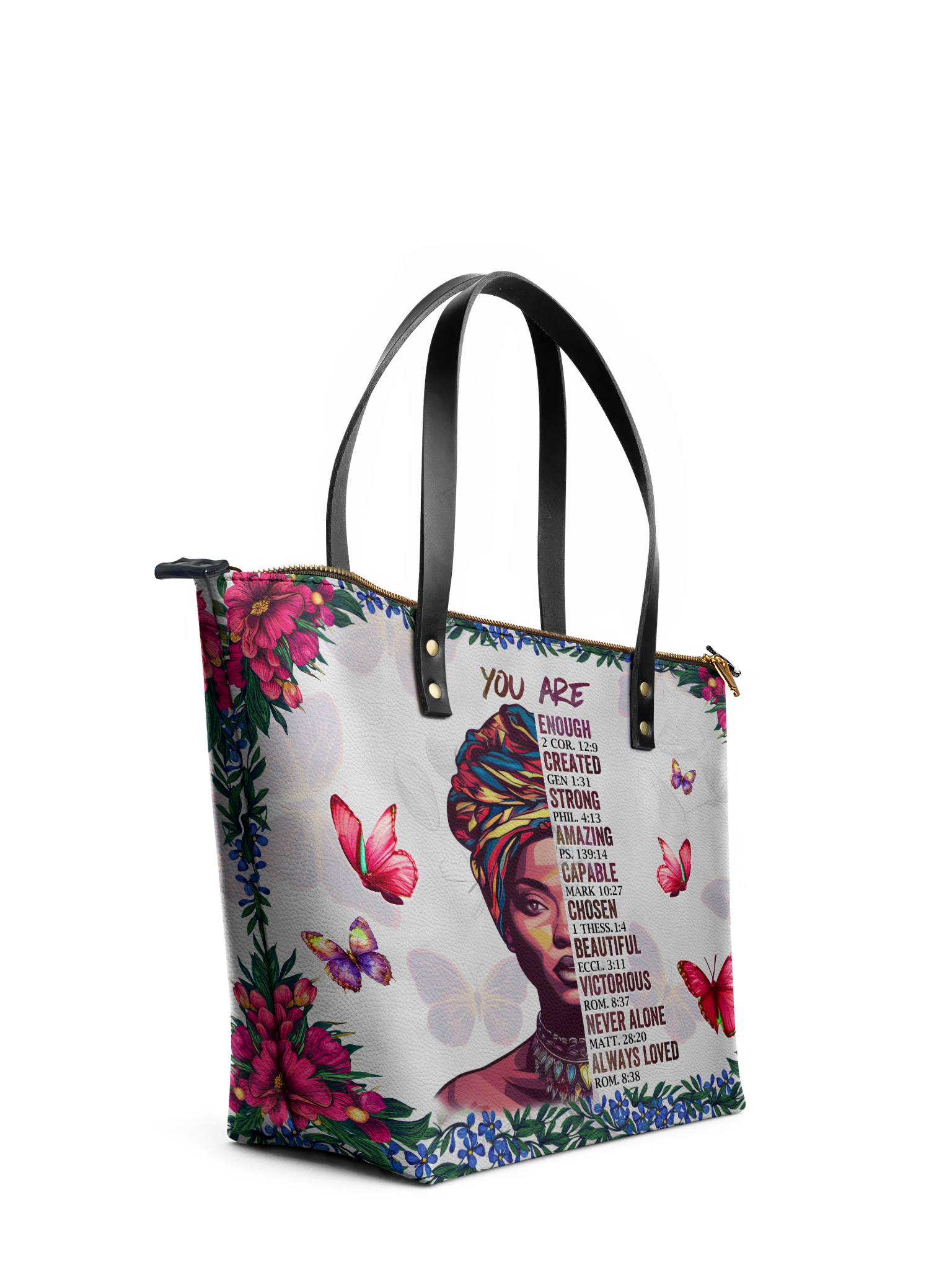 "Imani" Dove White Leather Tote Bag