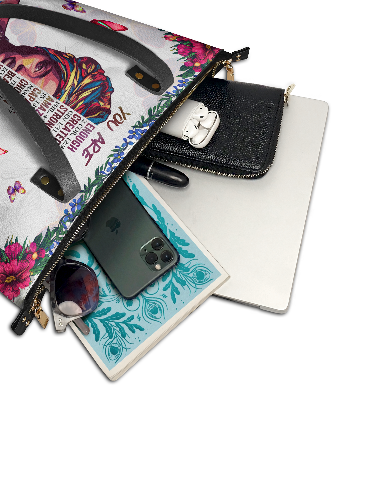 "Imani" Dove White Leather Tote Bag