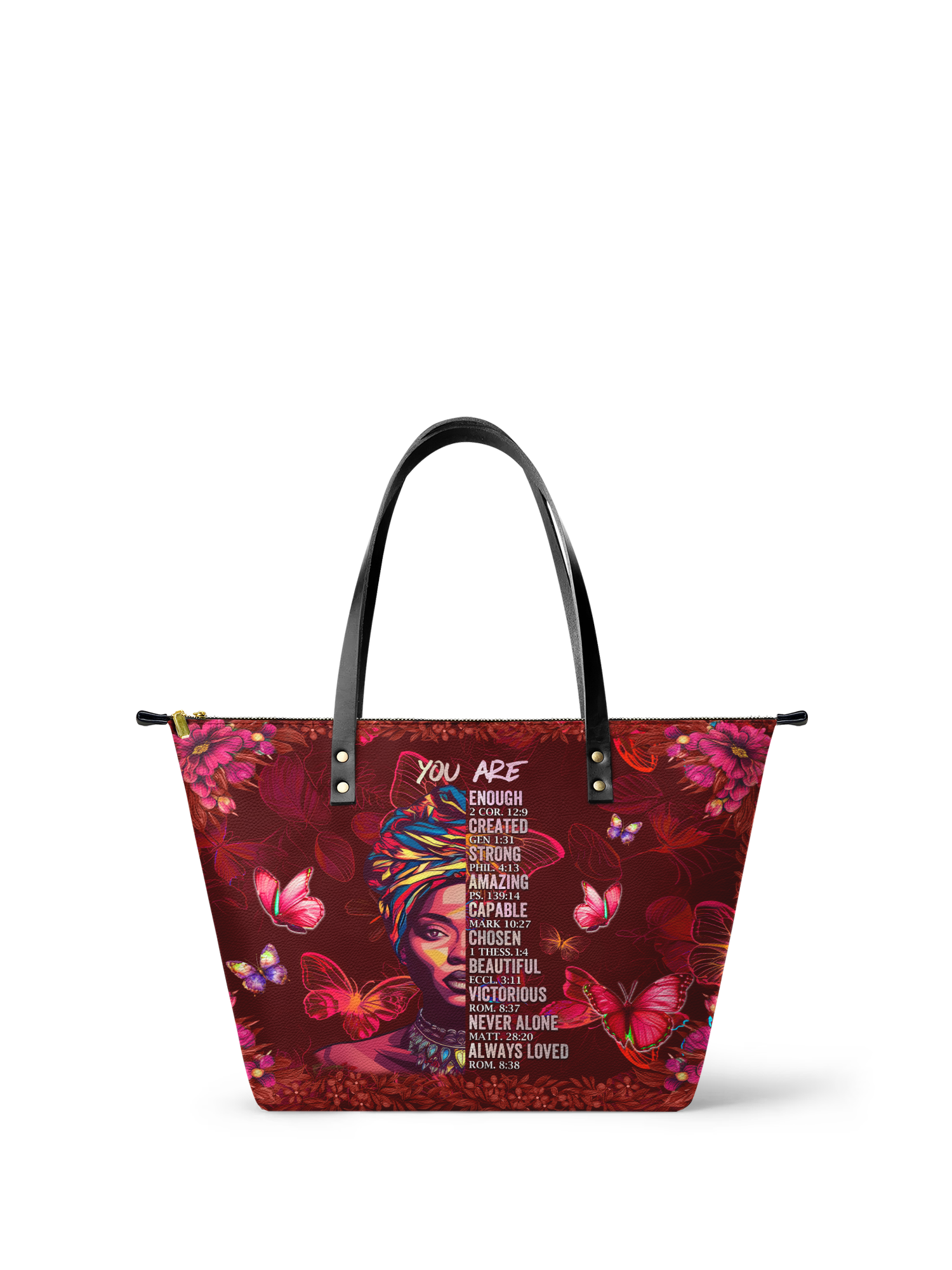 "Imani" Pomegranate Red Leather Tote Bag