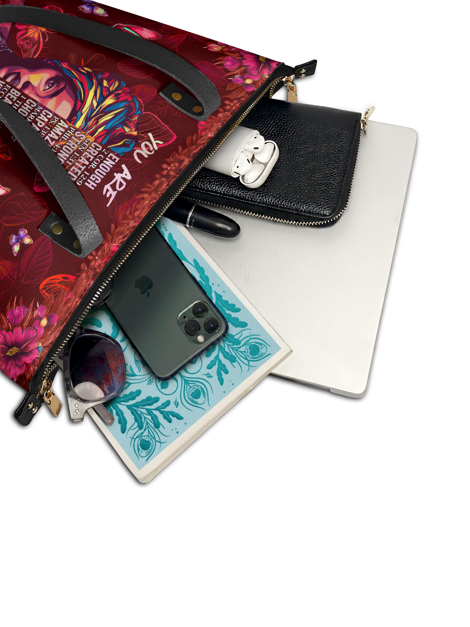 "Imani" Pomegranate Red Leather Tote Bag