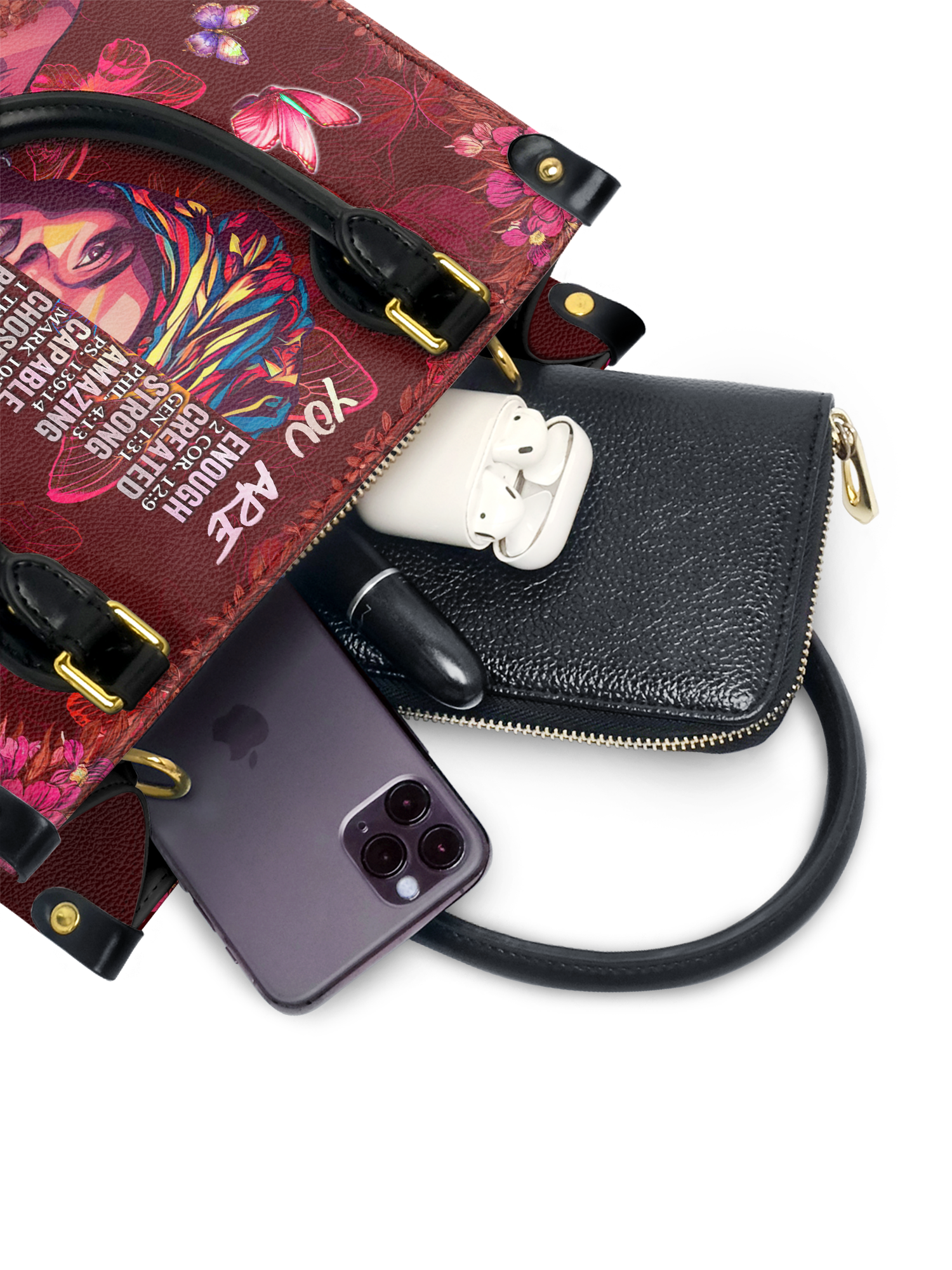 "Imani" Pomegranate Red Small Leather Handbag