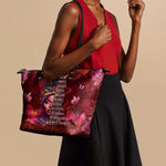 "Imani" Pomegranate Red Leather Tote Bag