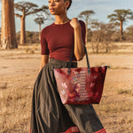"Imani" Pomegranate Red Leather Tote Bag