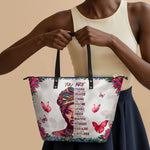 "Imani" Dove White Leather Tote Bag