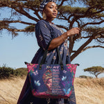 "Imani" Blue Orchid Leather Tote Bag