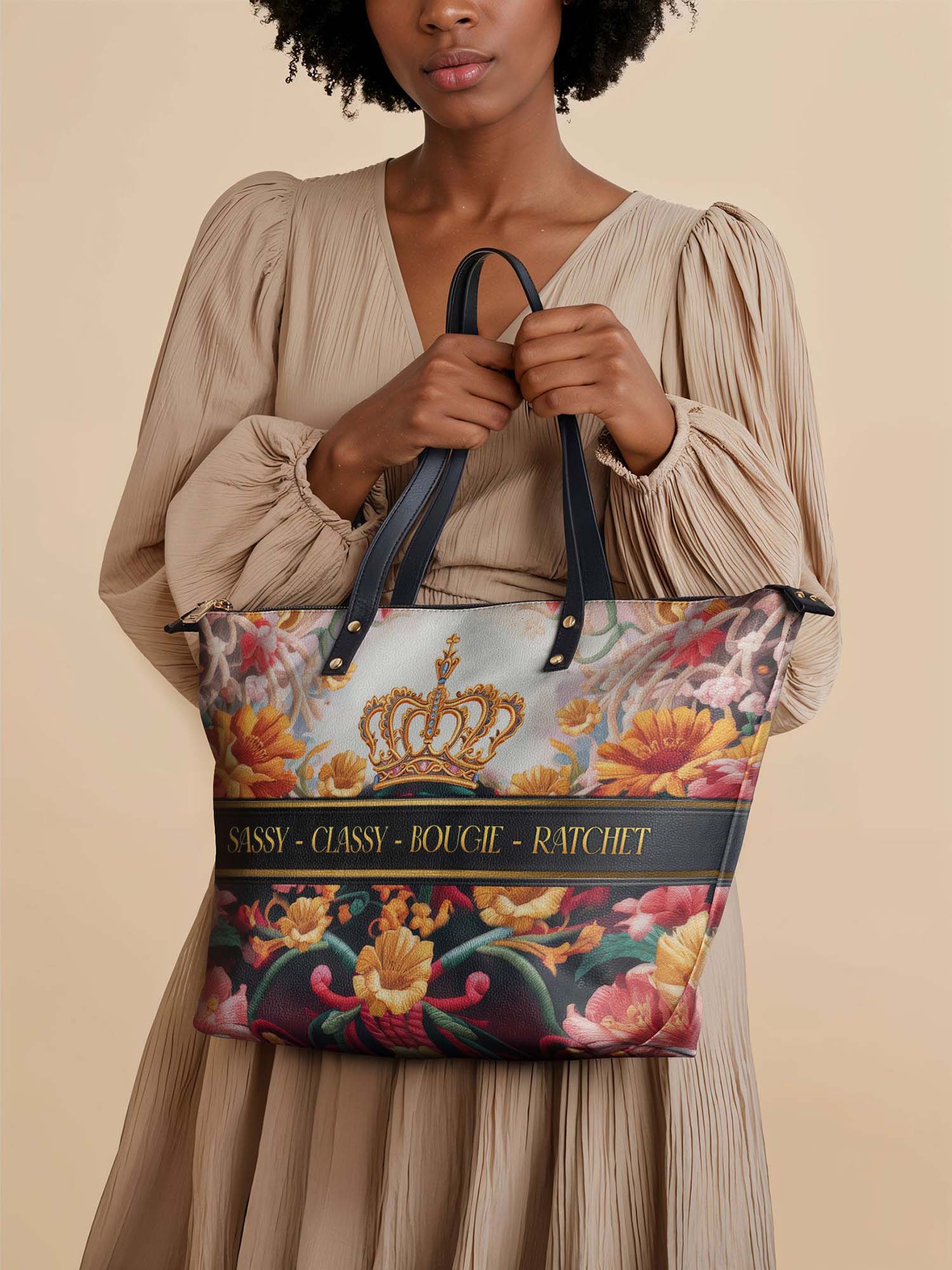 "Naija Royale" Leather Tote Bag