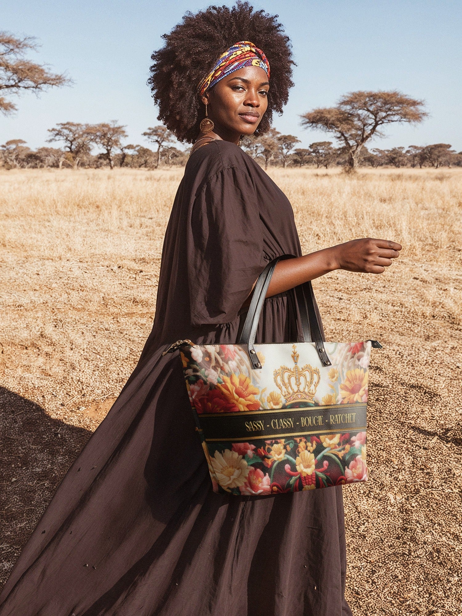 "Naija Royale" Leather Tote Bag