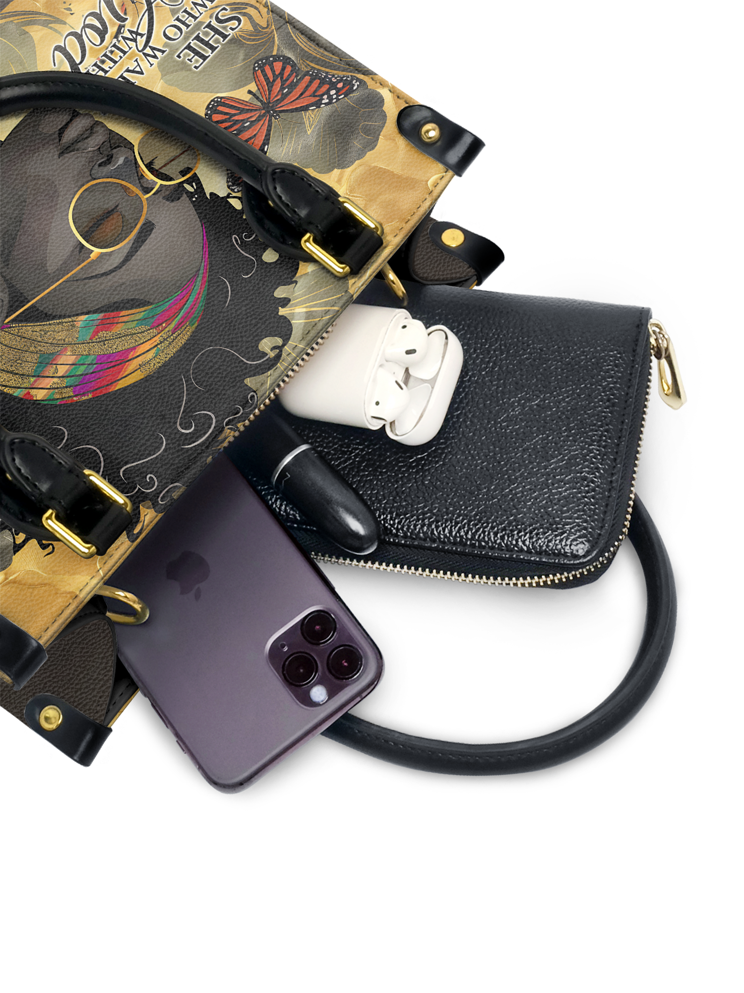 "Njia" Small Leather Handbag