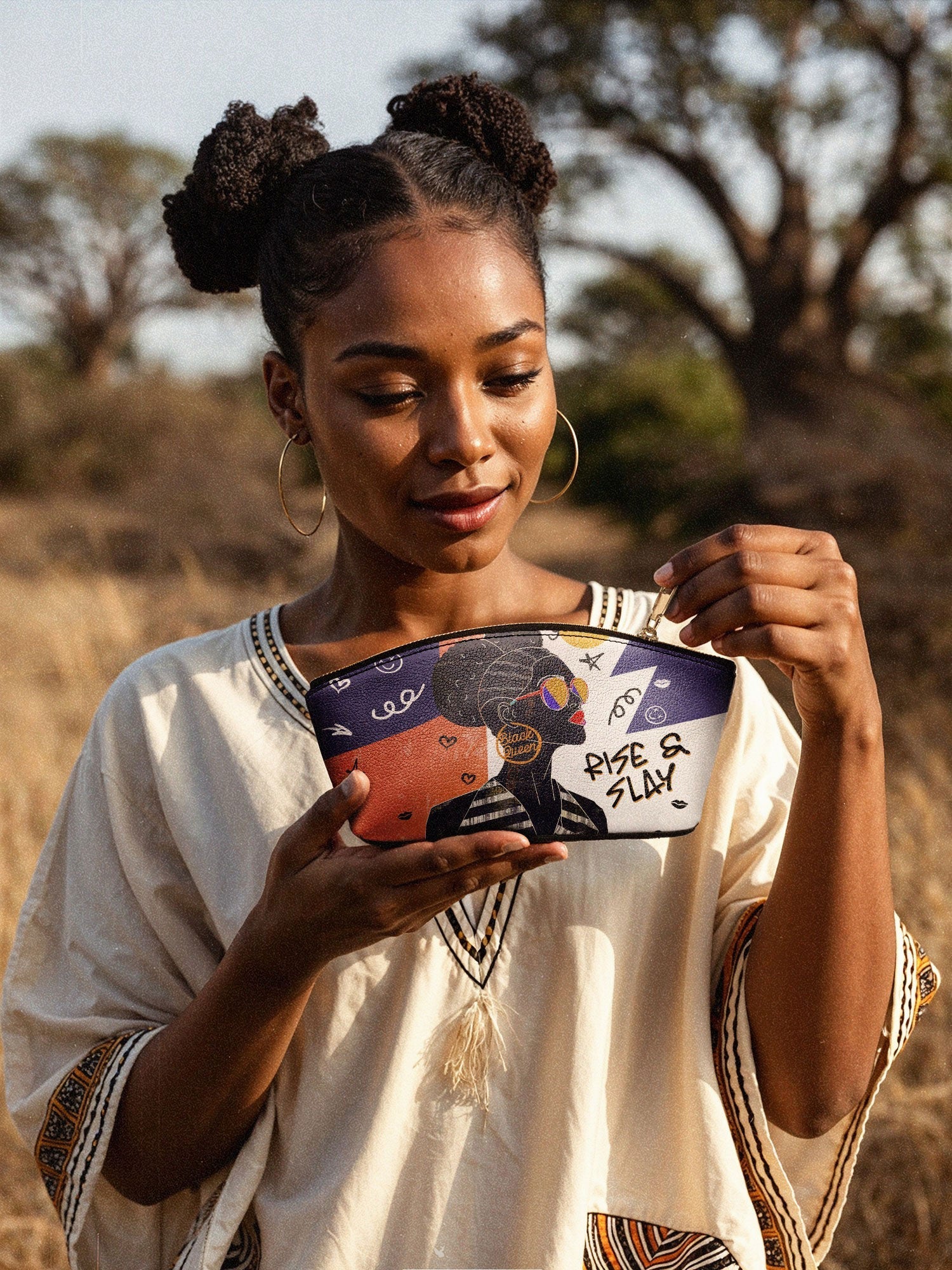 "Sanaa" Salt Pop Eclipse Makeup Bag