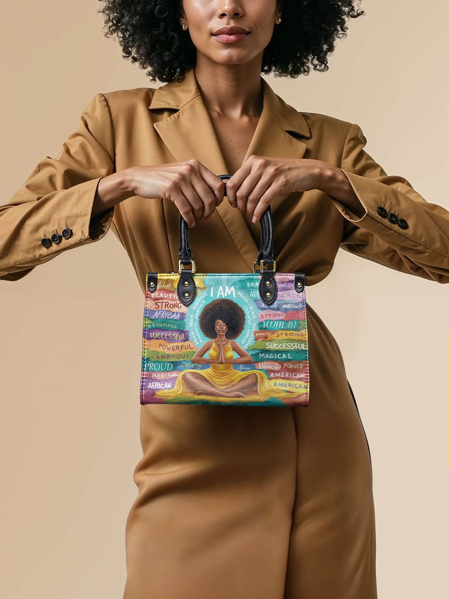 "AfroEssence" Small Leather Handbag