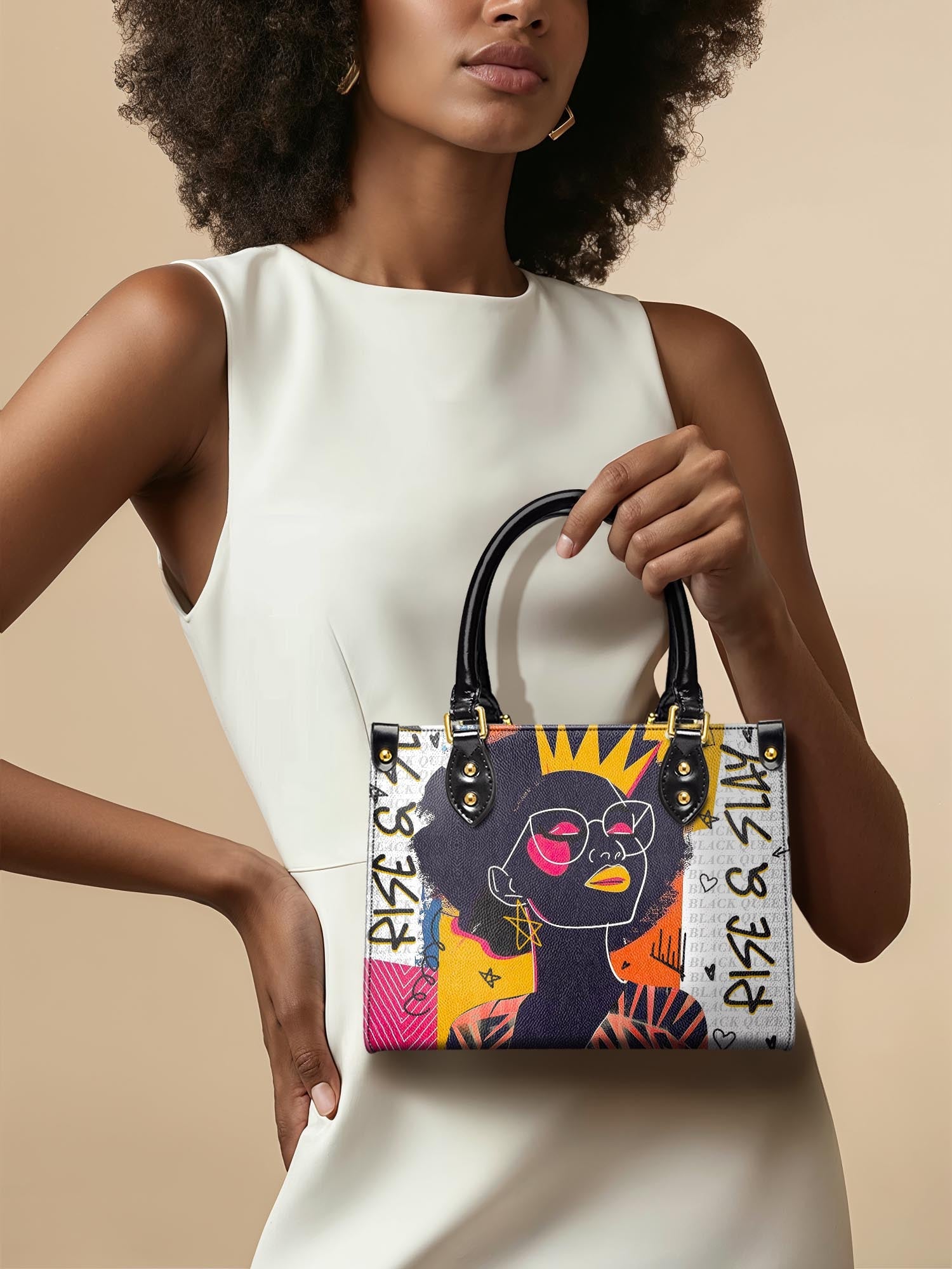 "Aina" Coconut White Small Leather Handbag