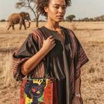 "Aina" Flame Red Small Leather Handbag