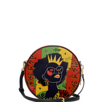 "Aina" Flame Red Circle Crossbody Bag