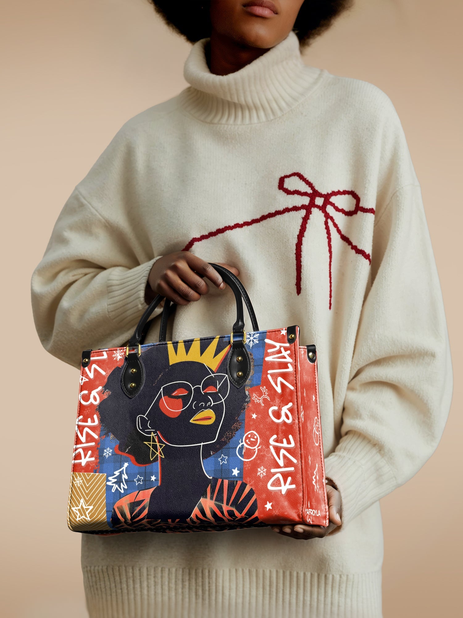 "Aina" Frosted Cherry Leather Handbag