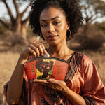 "Aina" Flame Red Eclipse Makeup Bag