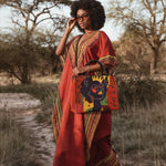 "Aina" Flame Red Leather Handbag