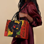 "Aina" Flame Red Leather Handbag