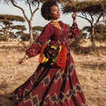 "Aina" Flame Red Leather Handbag
