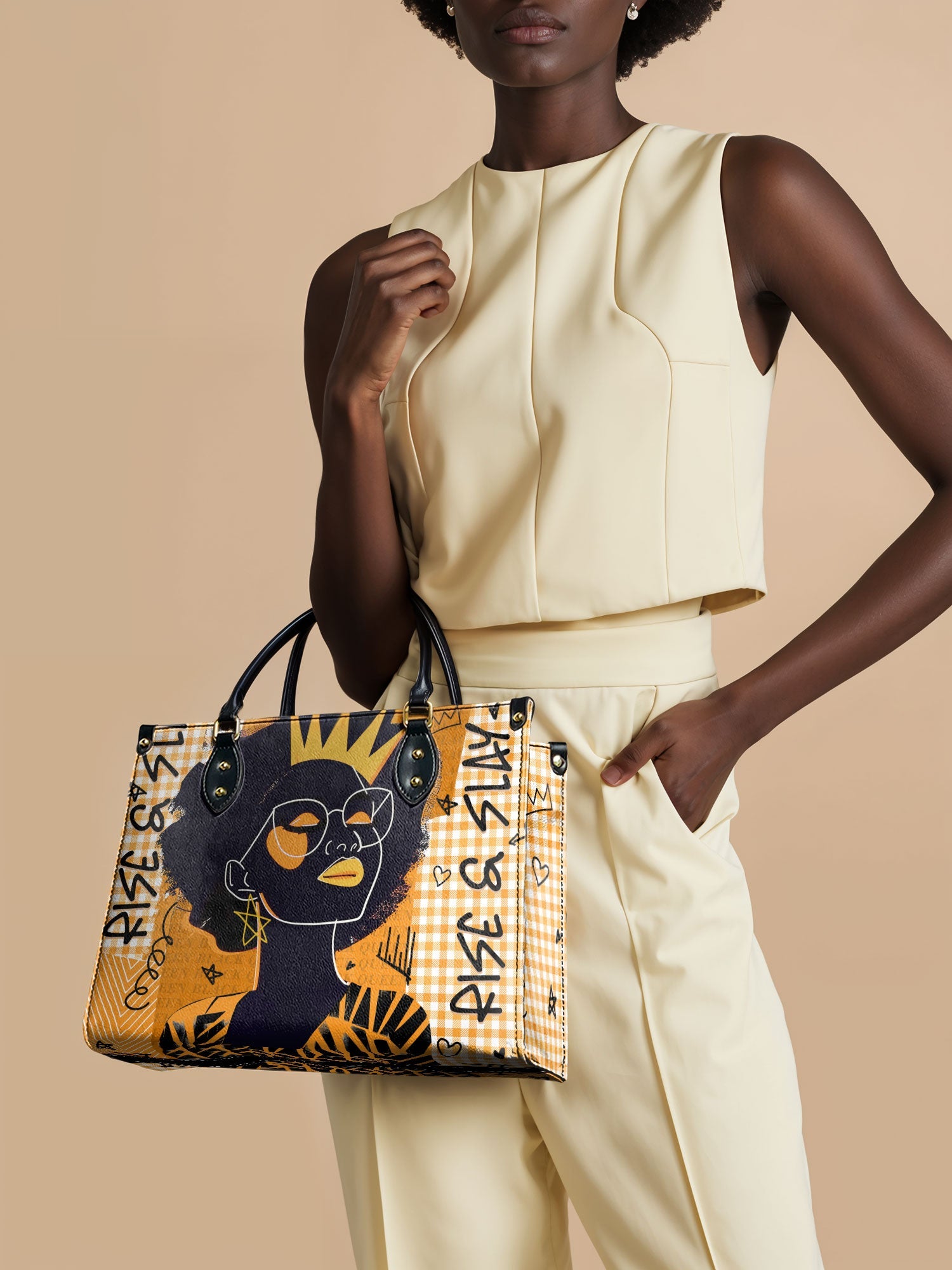 "Aina" Honeycomb Leather Handbag