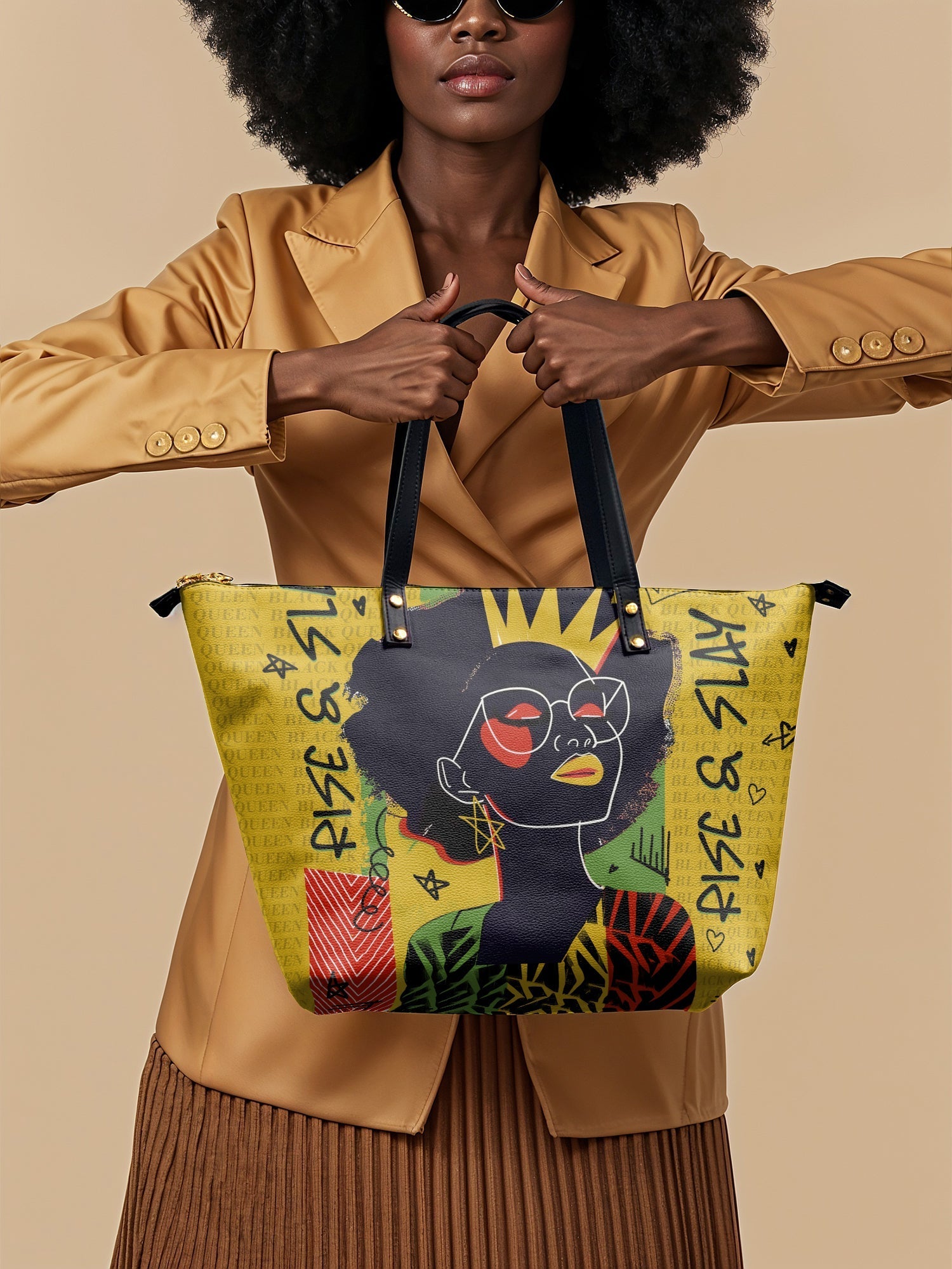 "Aina" Lemon Zest Leather Tote Bag
