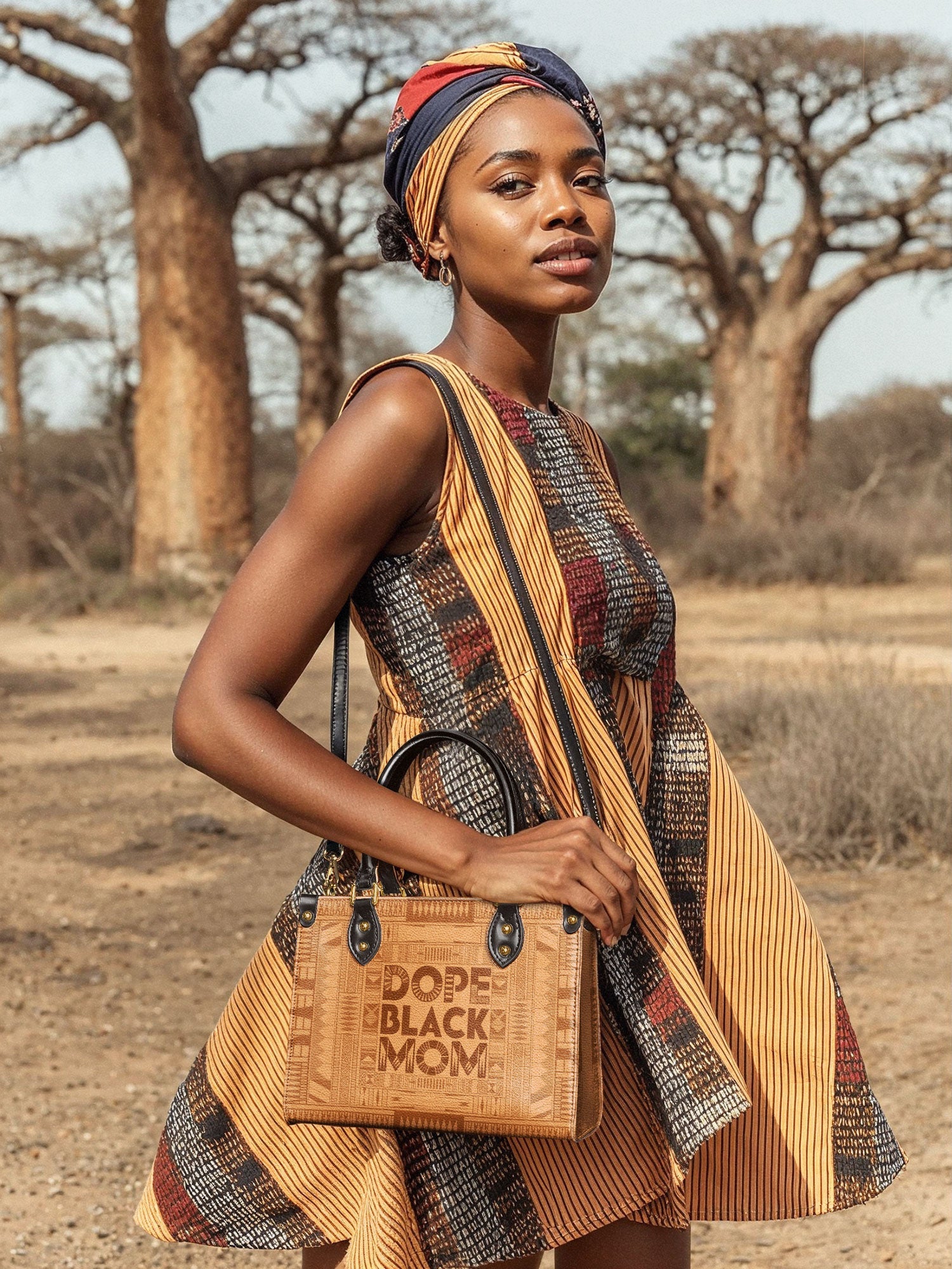 "Dope Black Mom" Small Leather Handbag