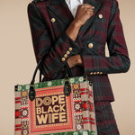 "Dope Black Wife" Frosted Pine Leather Handbag