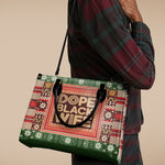 "Dope Black Wife" Frosted Pine Leather Handbag