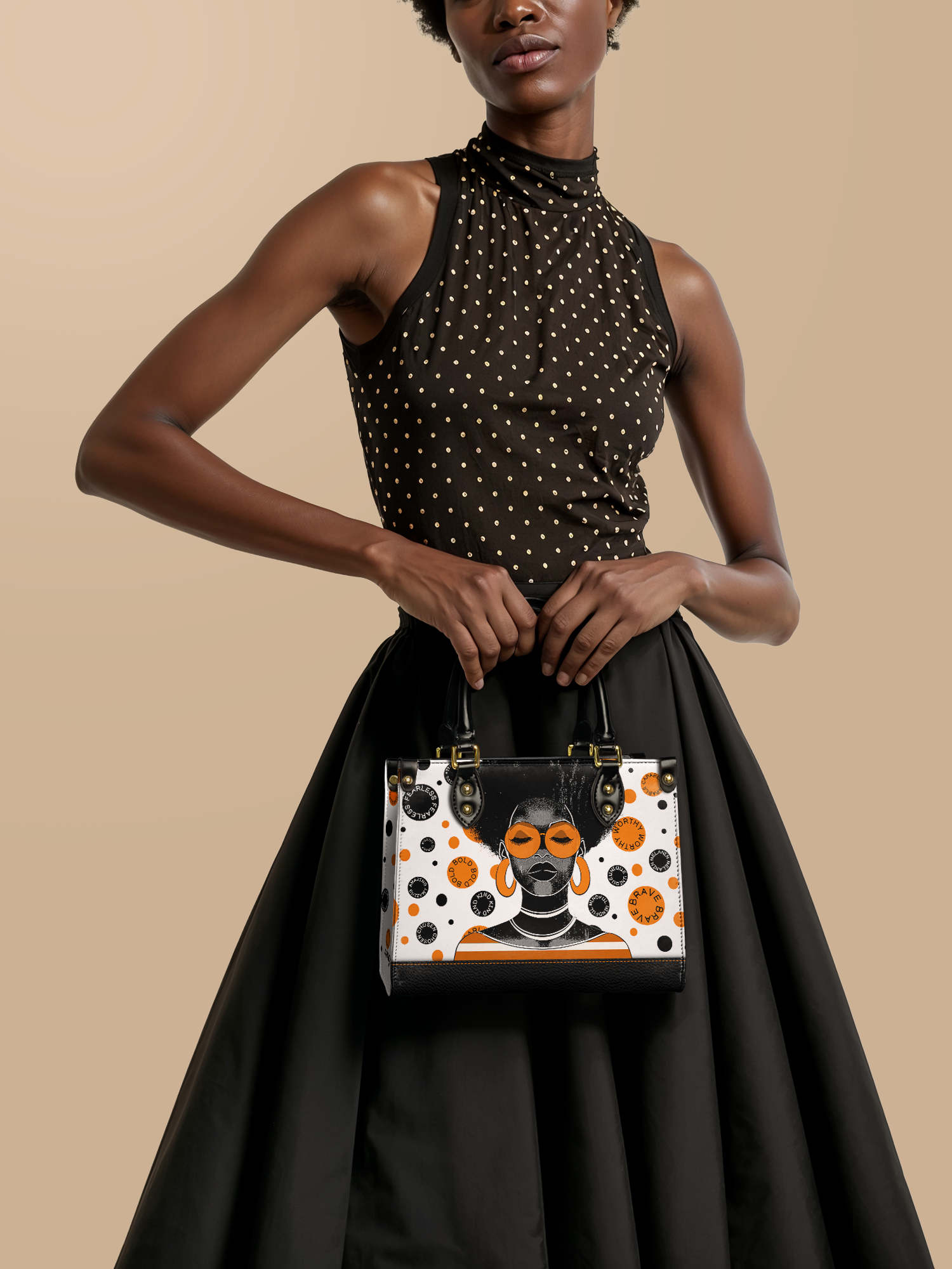 "Fahari" Marshmallow Citrus Small Leather Handbag