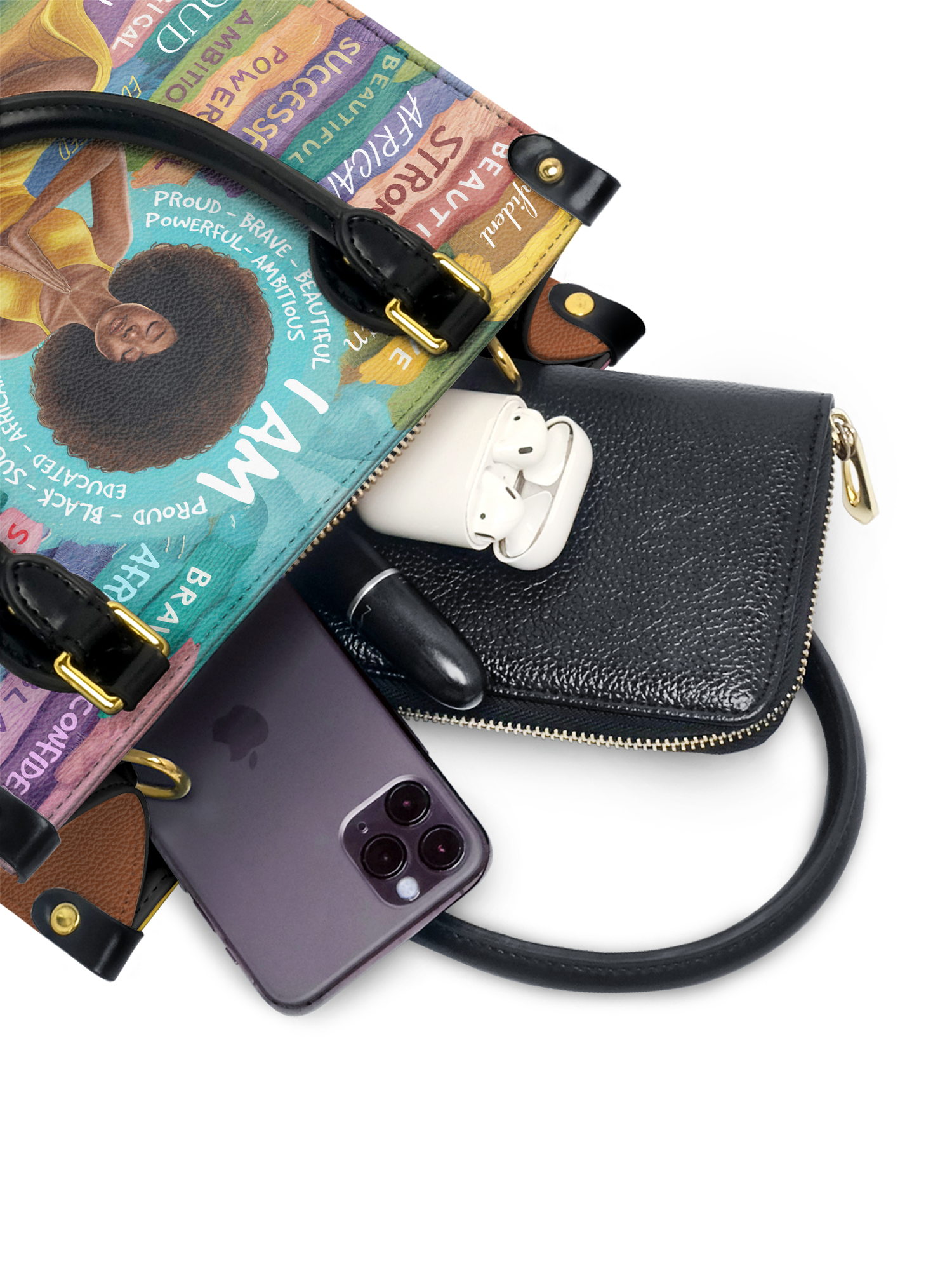 "AfroEssence" Small Leather Handbag