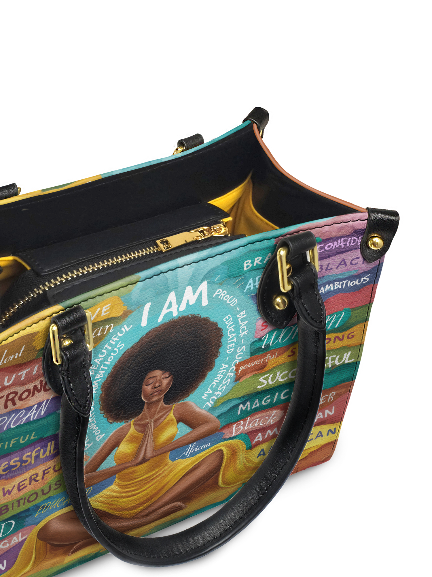 "AfroEssence" Small Leather Handbag