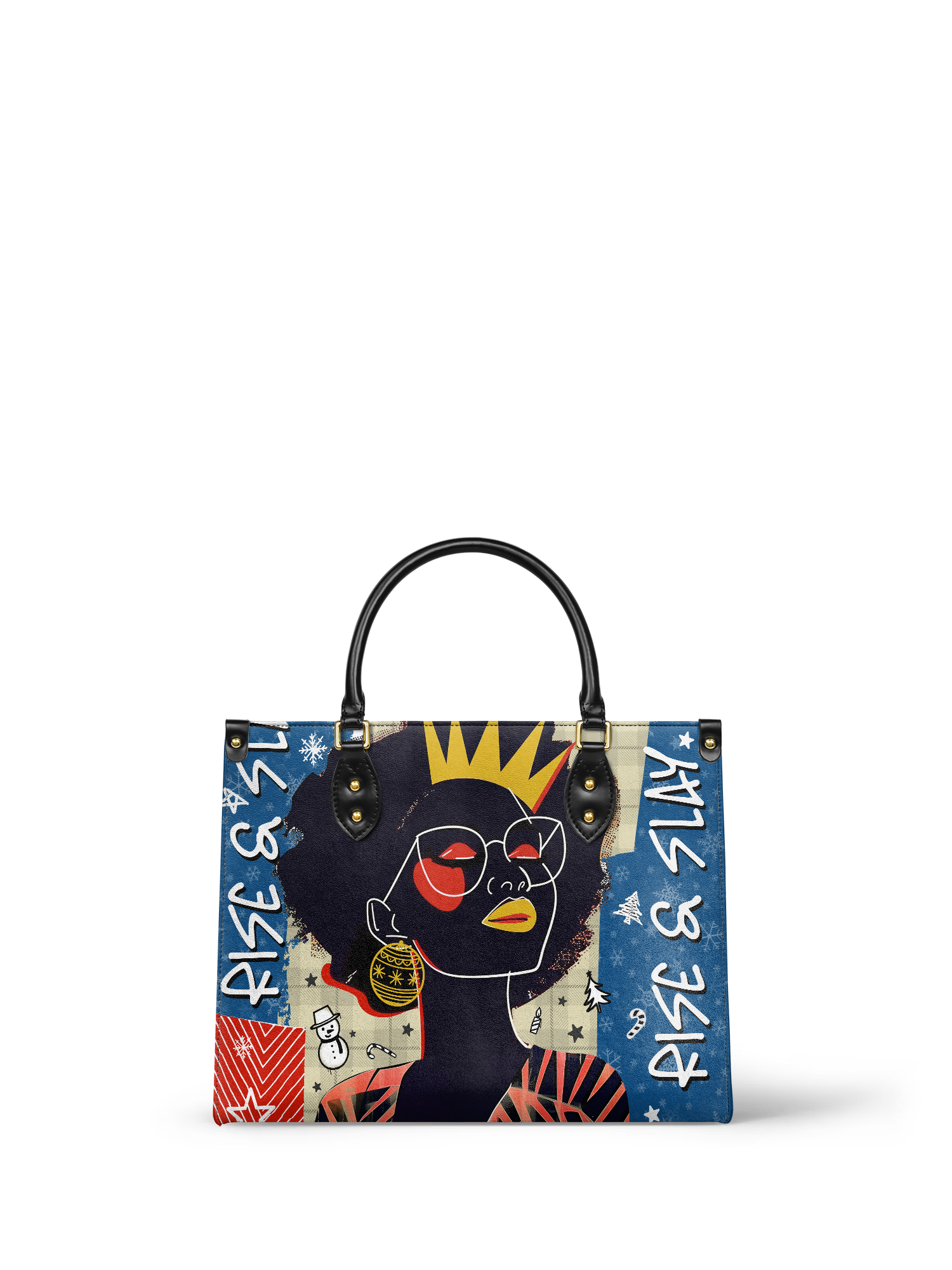 "Aina" Blueberry Snow Leather Handbag