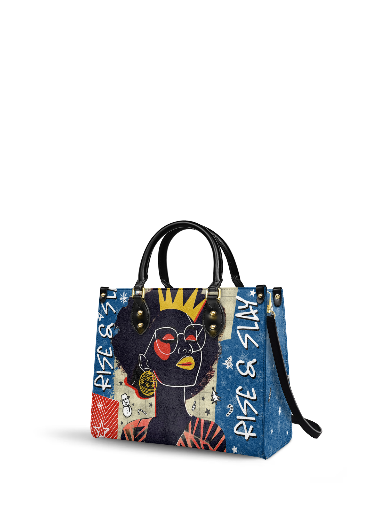 "Aina" Blueberry Snow Leather Handbag