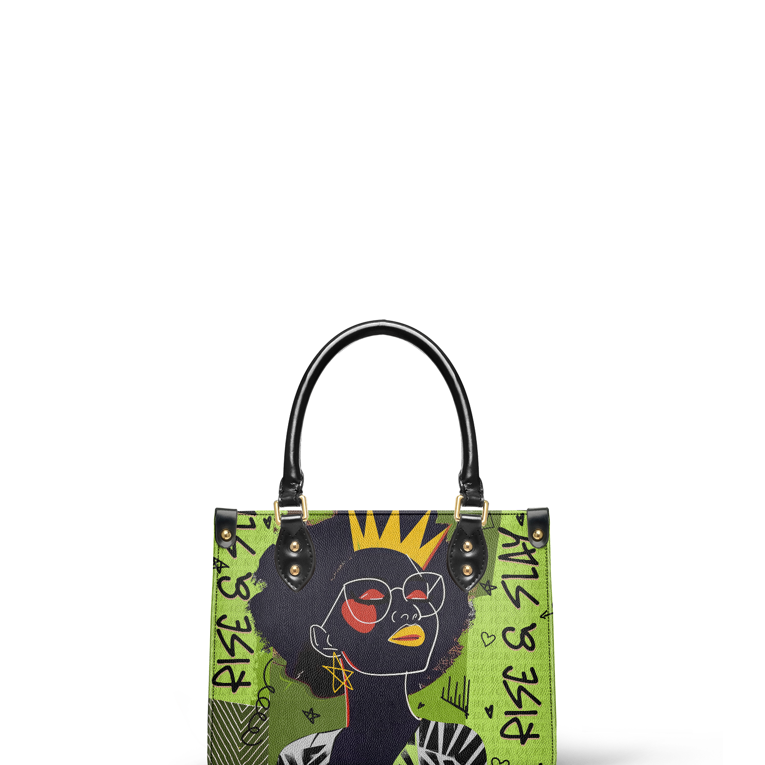 "Aina" Lime Pop Small Leather Handbag