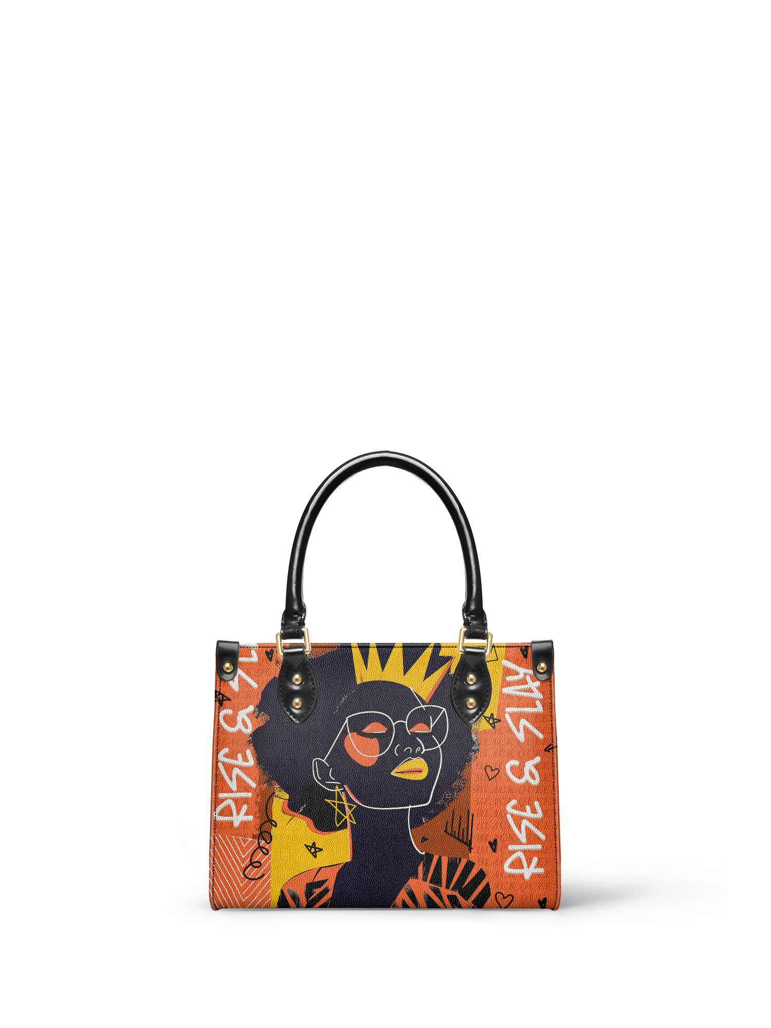 "Aina" Orange Sorbet Small Leather Handbag