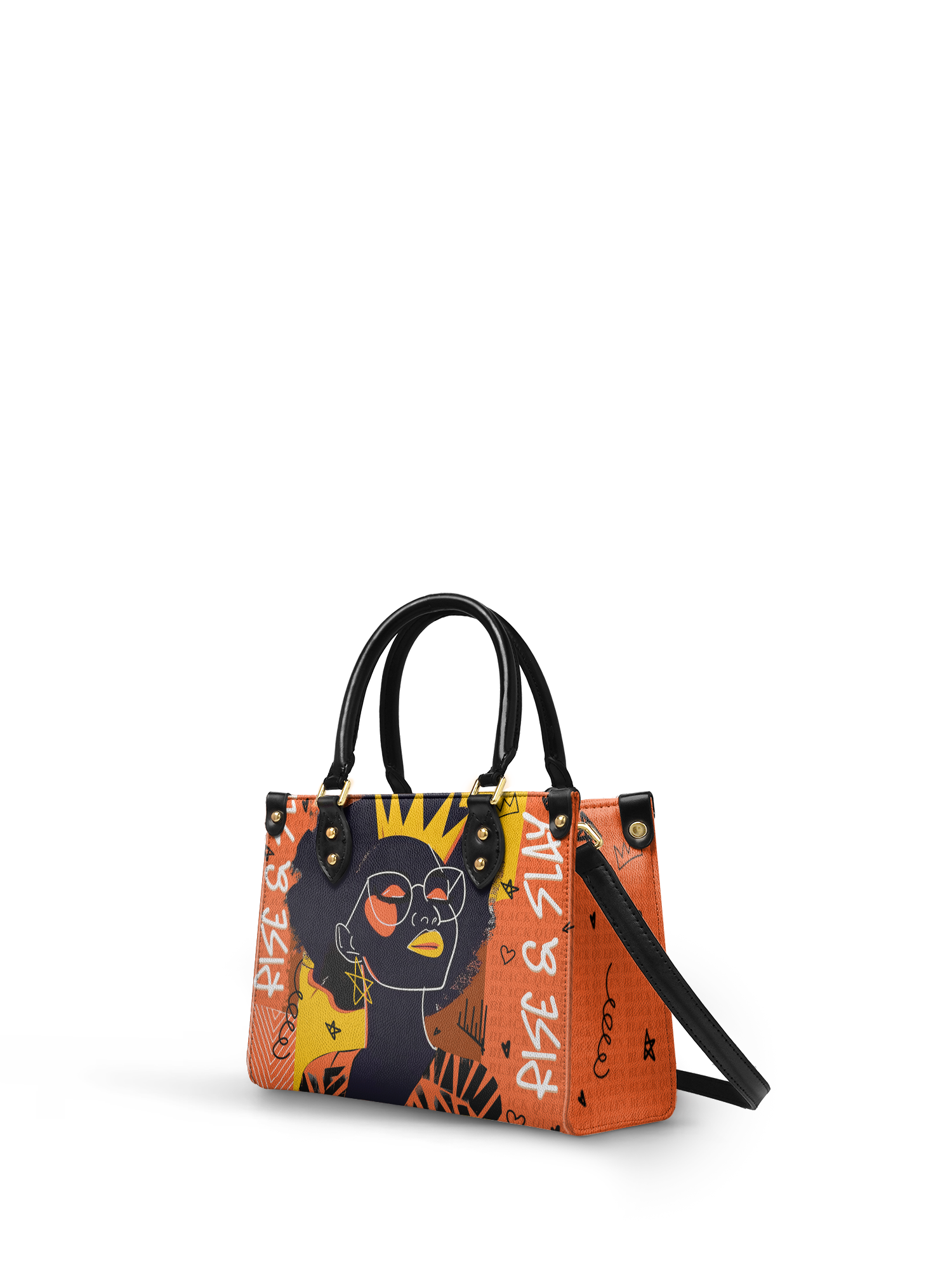 "Aina" Orange Sorbet Small Leather Handbag