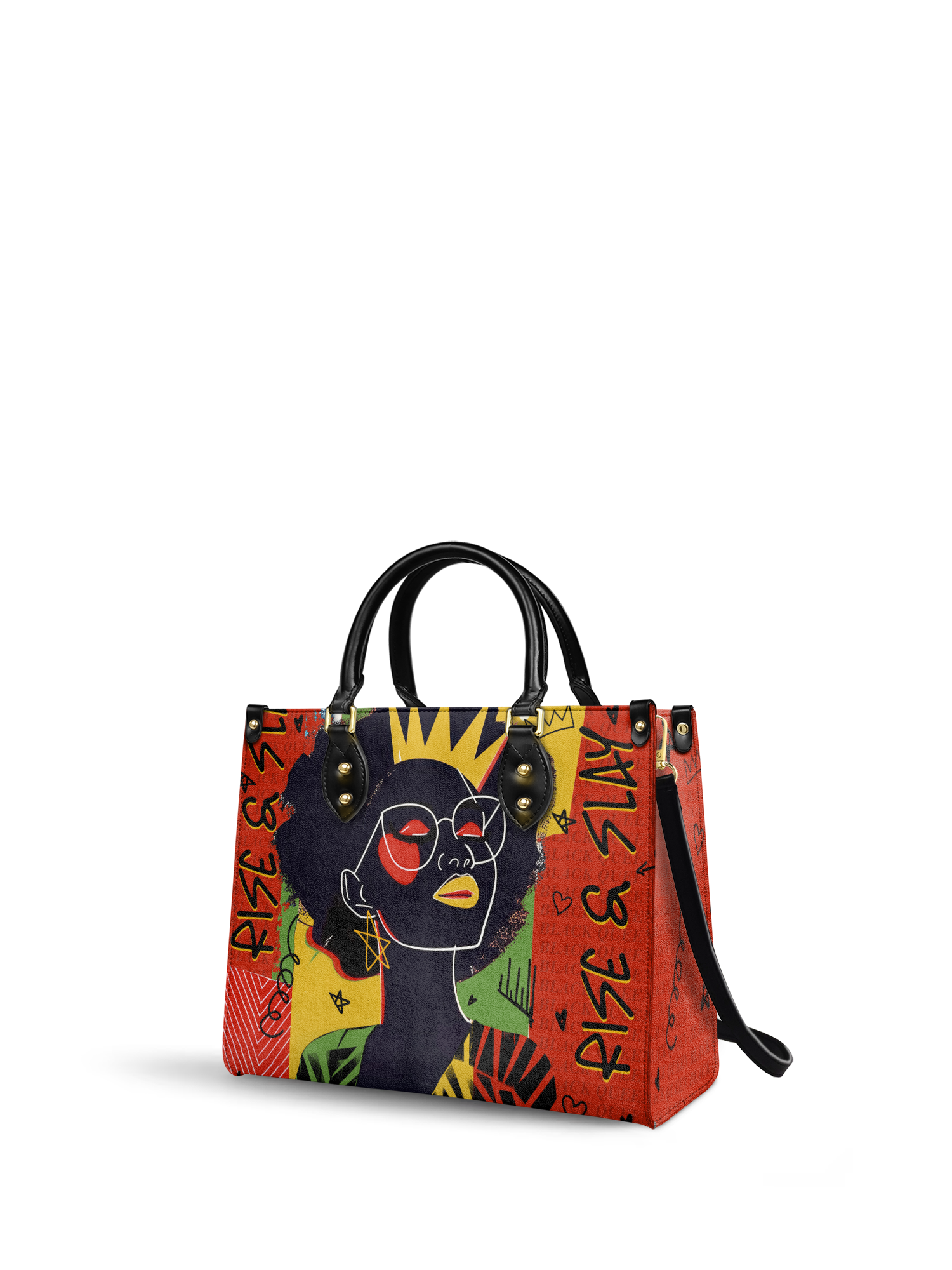 "Aina" Flame Red Leather Handbag