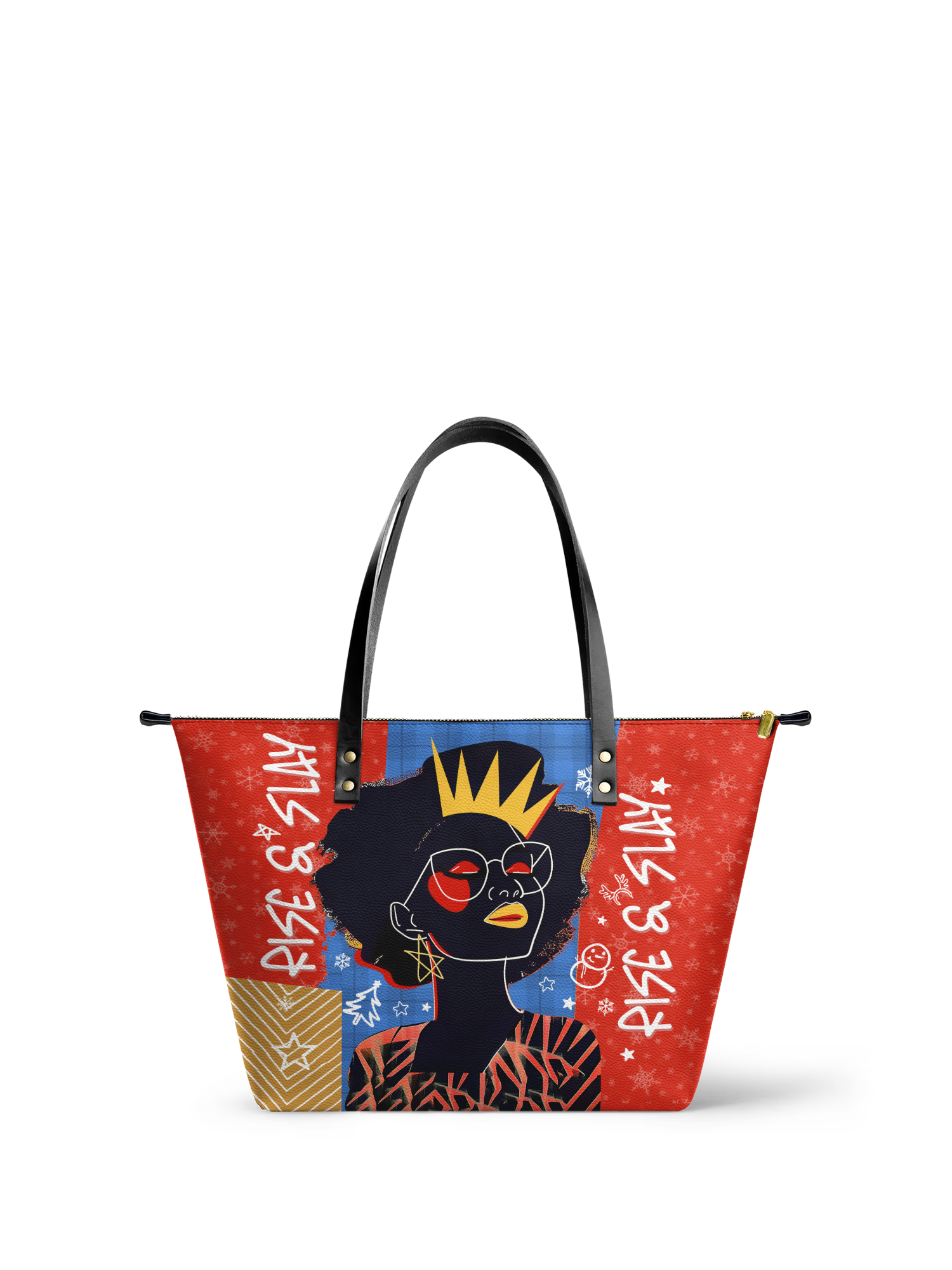 "Aina" Frosted Cherry Leather Tote Bag