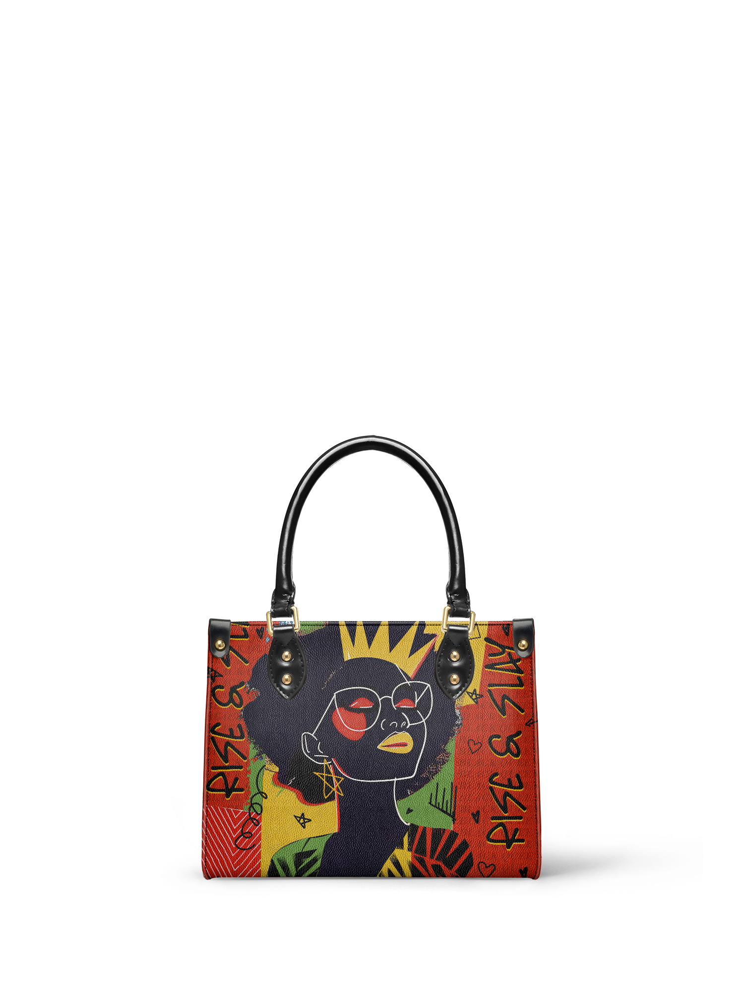 "Aina" Flame Red Small Leather Handbag