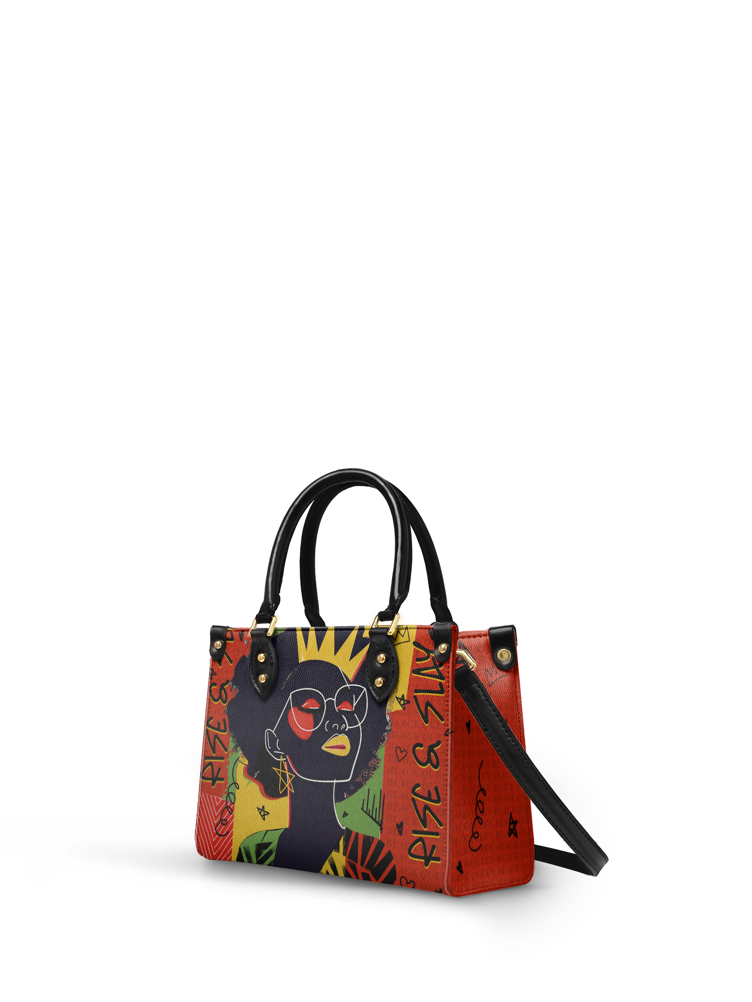 "Aina" Flame Red Small Leather Handbag