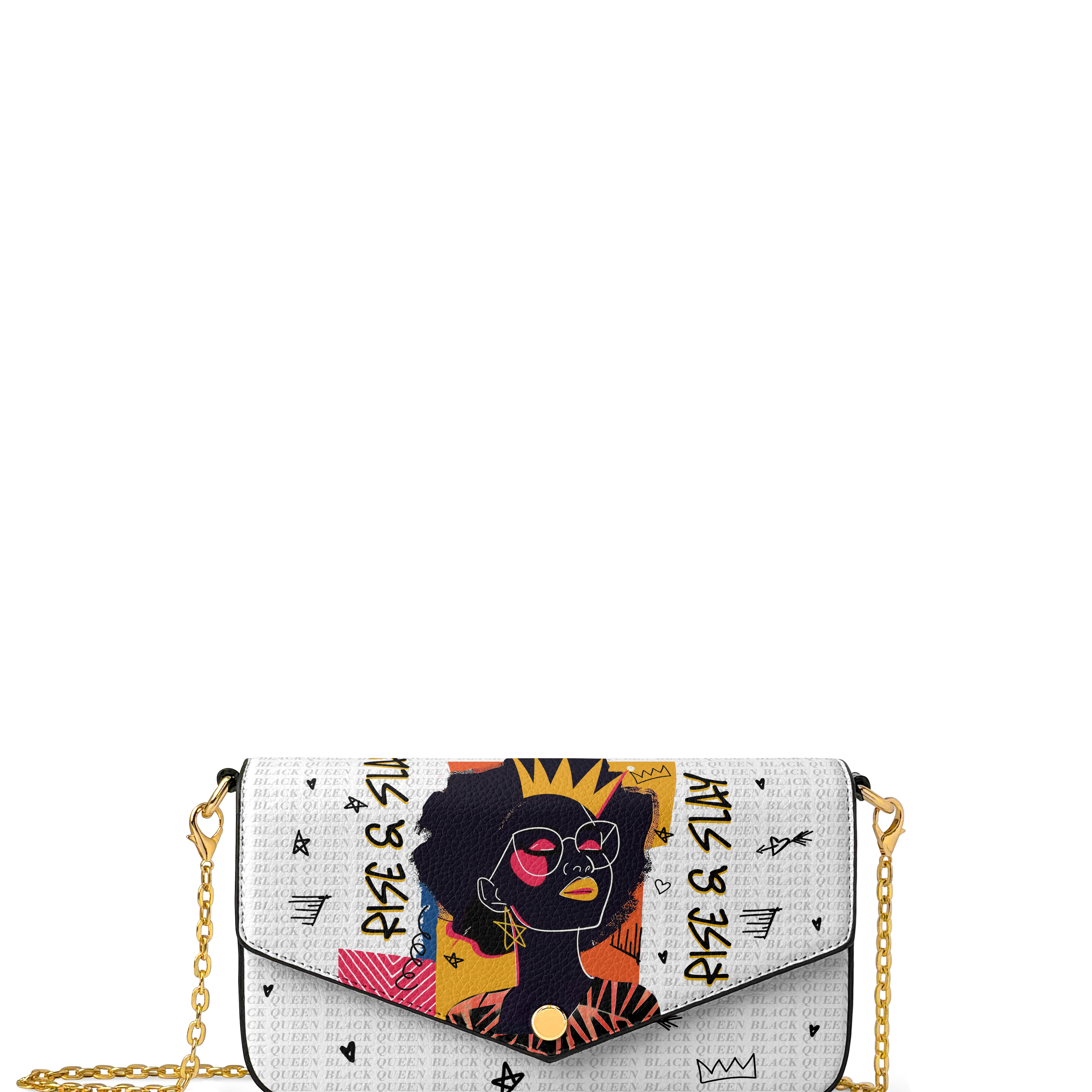 "Aina" Coconut White Envelope Chain Crossbody Bag