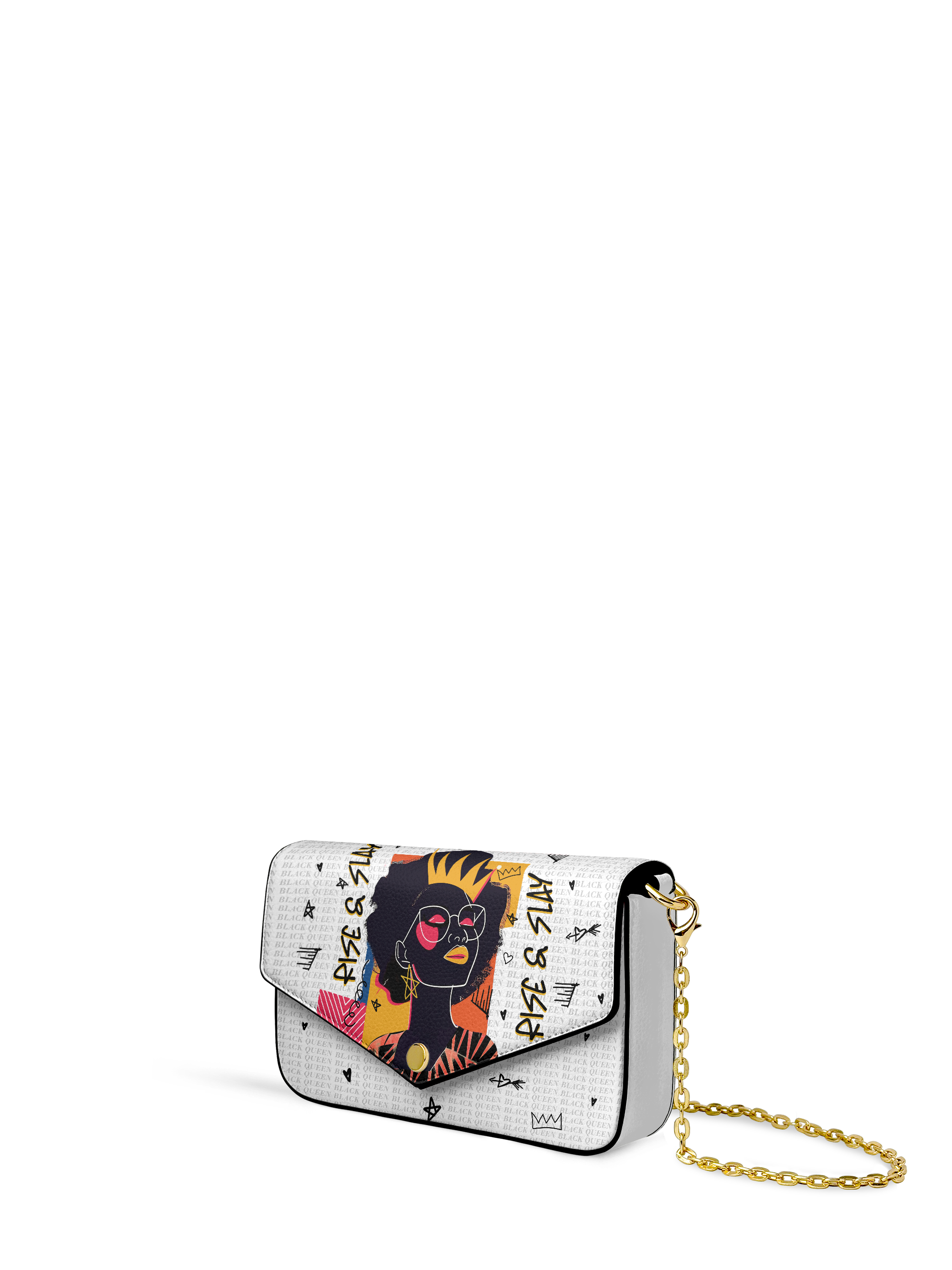 "Aina" Coconut White Envelope Chain Crossbody Bag