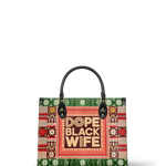 "Dope Black Wife" Frosted Pine Leather Handbag