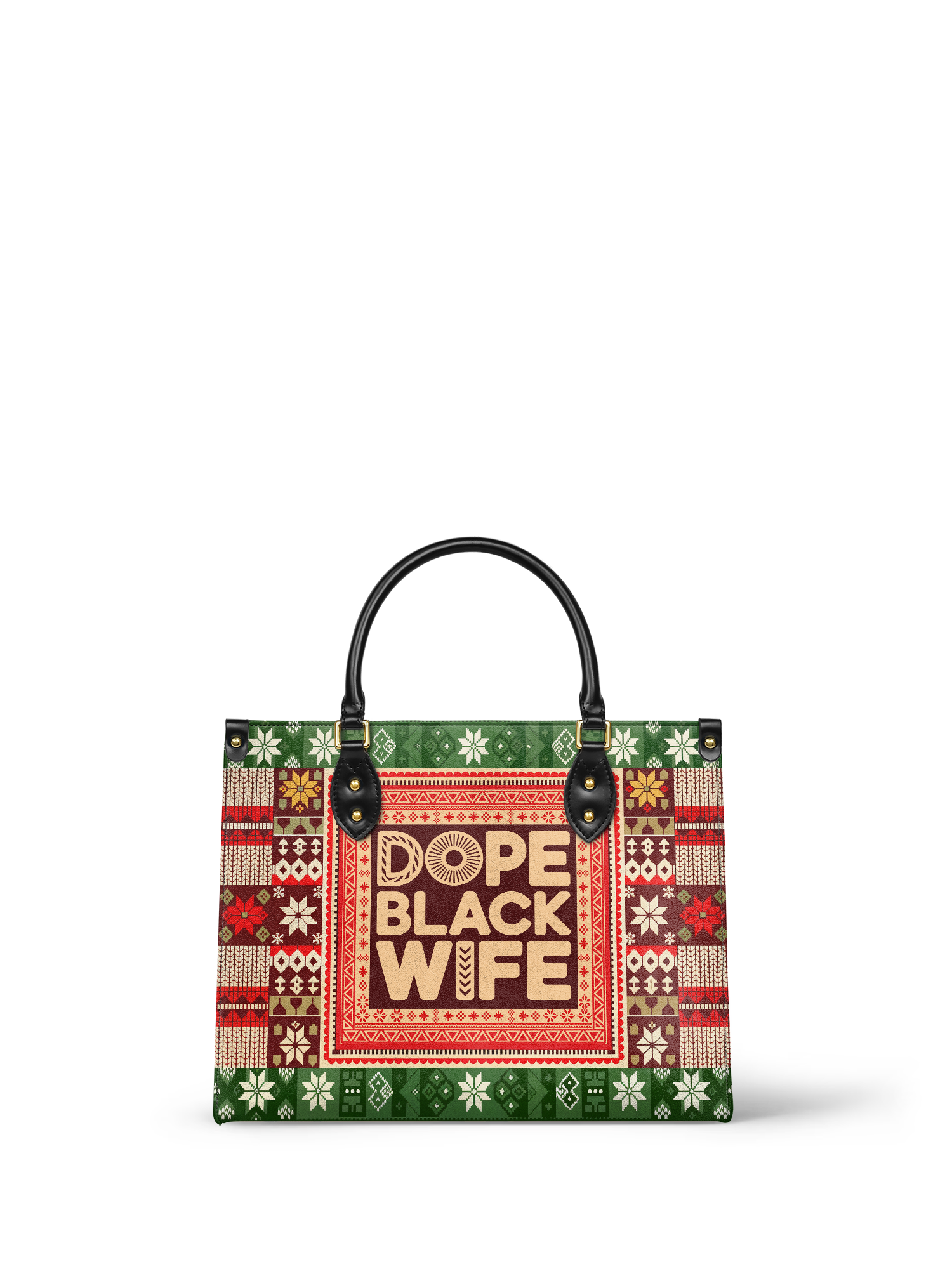 "Dope Black Wife" Frosted Pine Leather Handbag