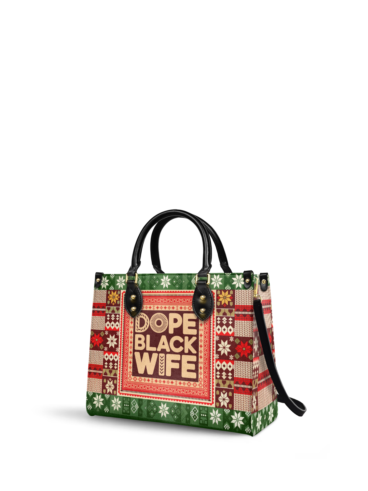 "Dope Black Wife" Frosted Pine Leather Handbag