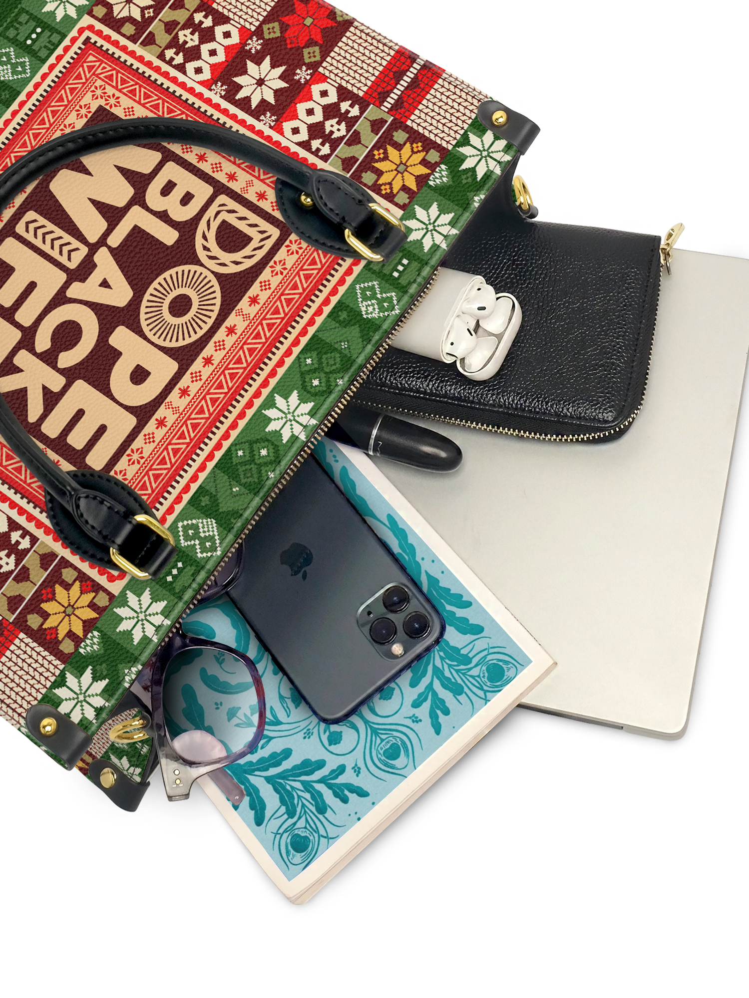 "Dope Black Wife" Frosted Pine Leather Handbag