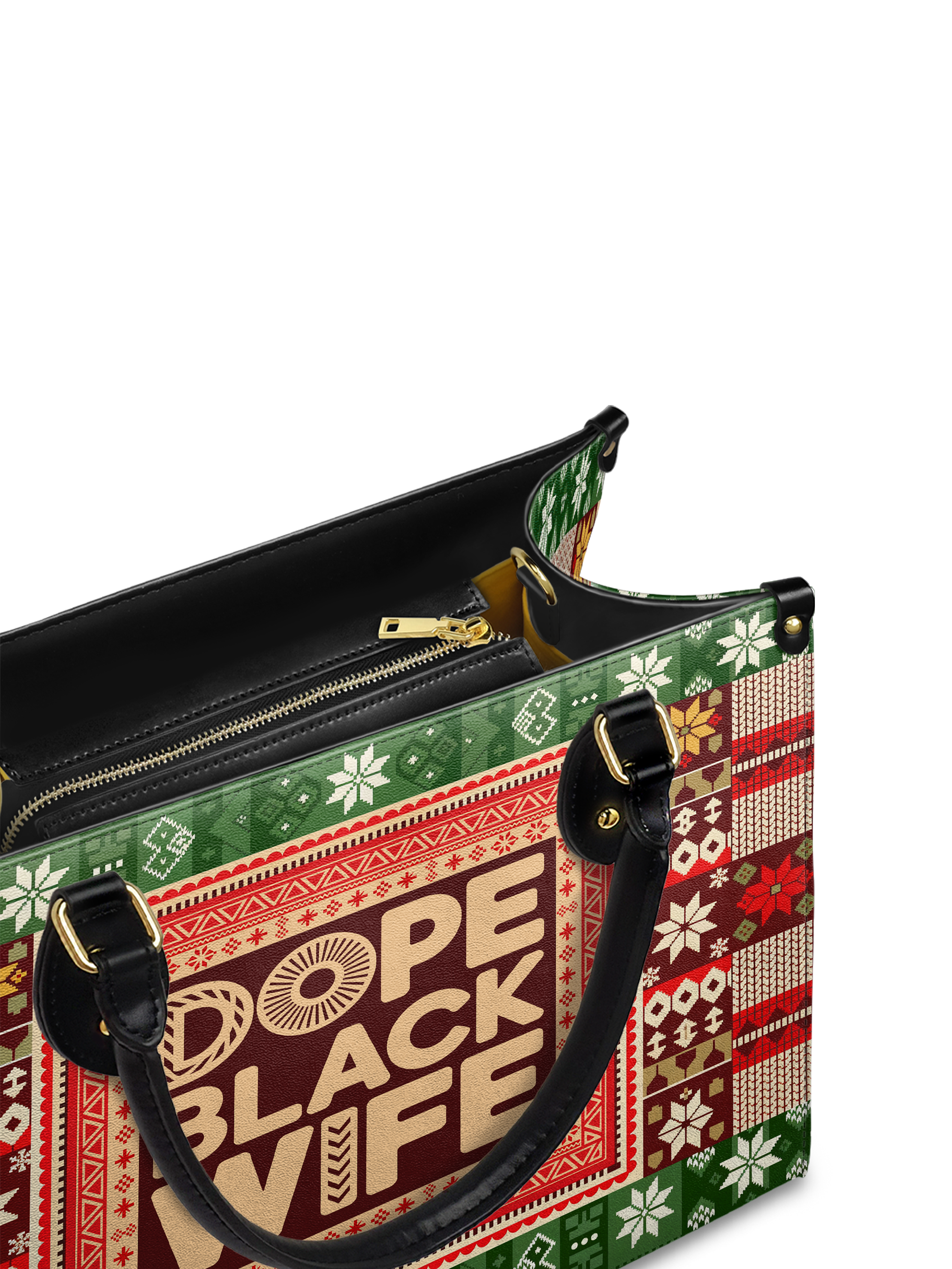 "Dope Black Wife" Frosted Pine Leather Handbag