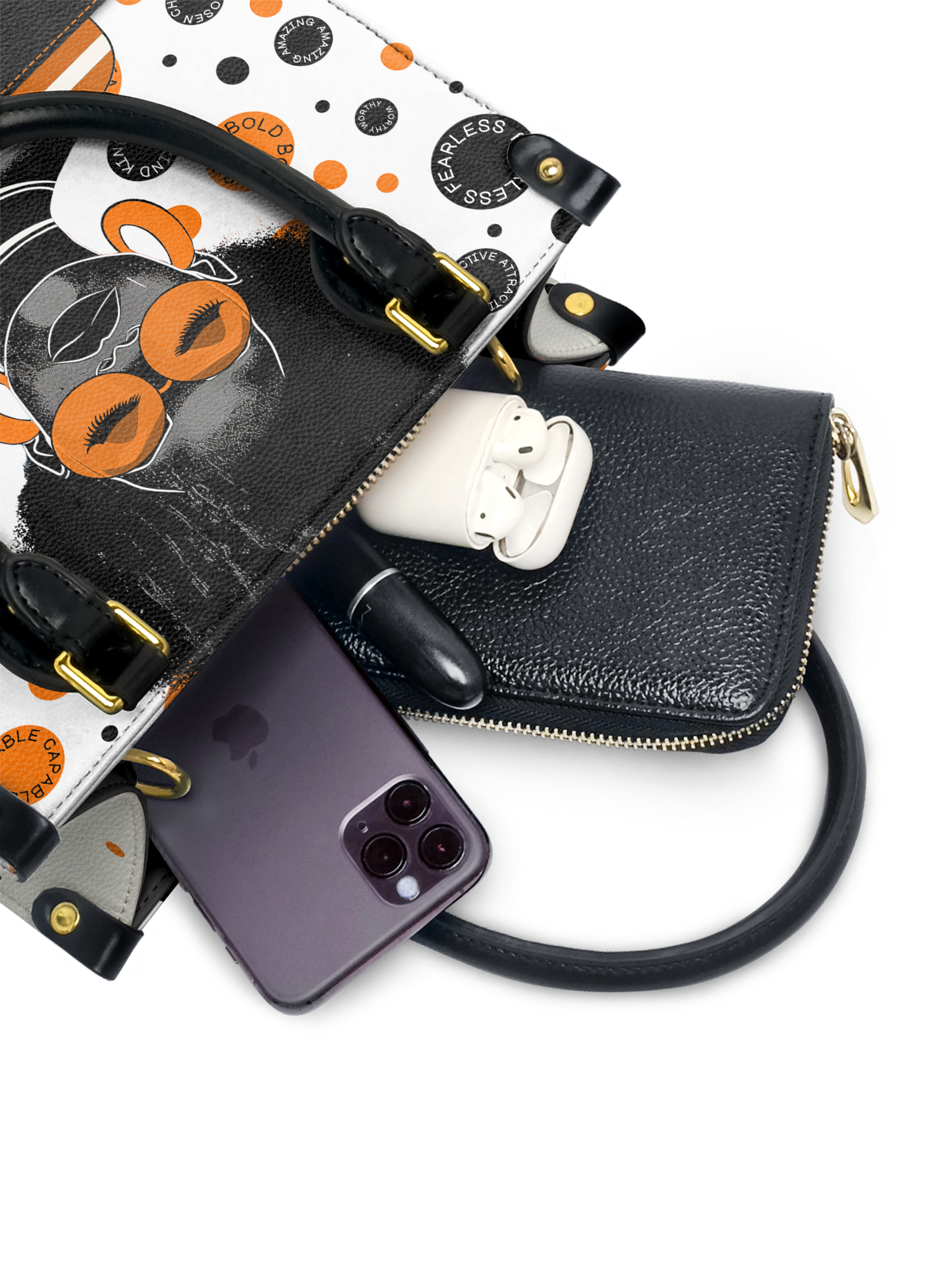 "Fahari" Marshmallow Citrus Small Leather Handbag