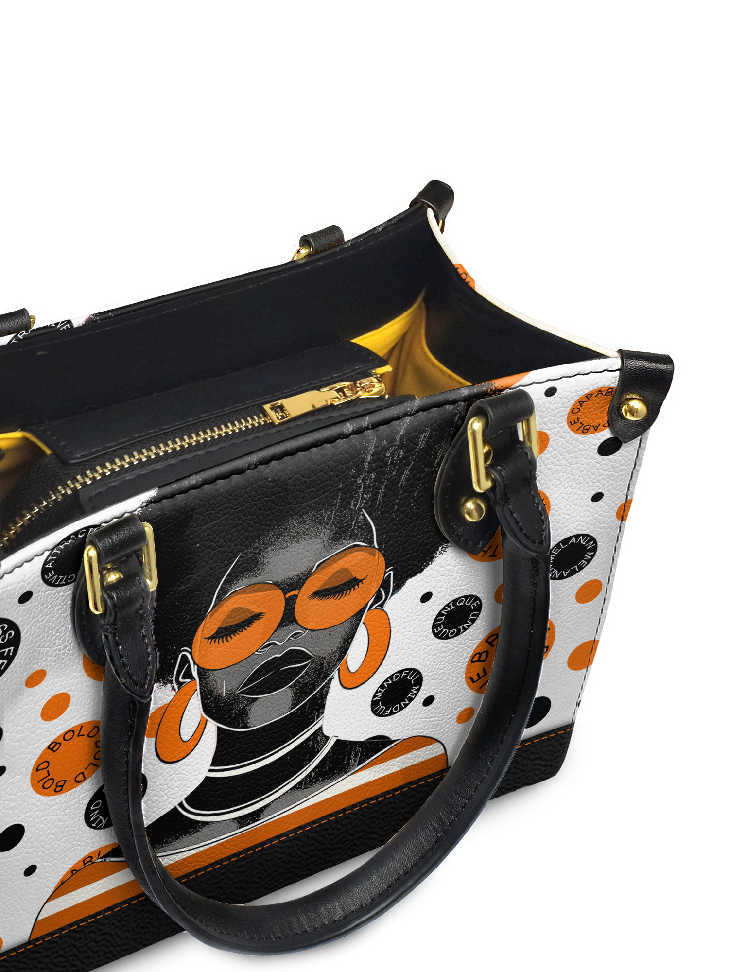 "Fahari" Marshmallow Citrus Small Leather Handbag