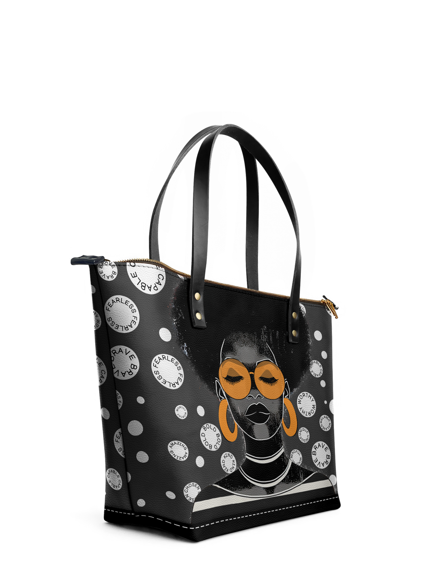 "Fahari" Monochrome Leather Tote Bag